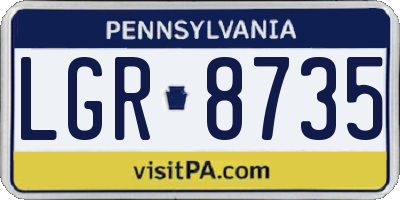 PA license plate LGR8735