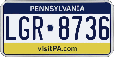 PA license plate LGR8736