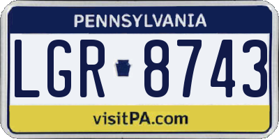 PA license plate LGR8743
