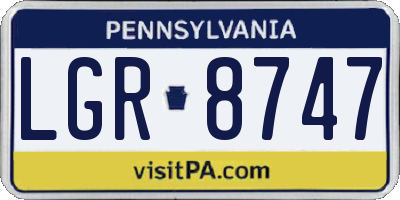 PA license plate LGR8747