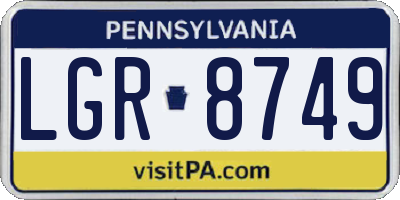 PA license plate LGR8749