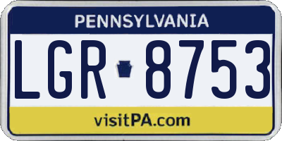PA license plate LGR8753