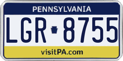 PA license plate LGR8755