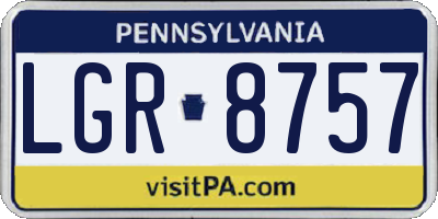 PA license plate LGR8757