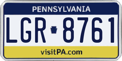 PA license plate LGR8761