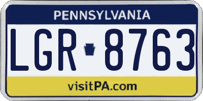 PA license plate LGR8763