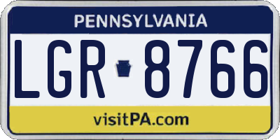 PA license plate LGR8766