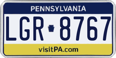 PA license plate LGR8767