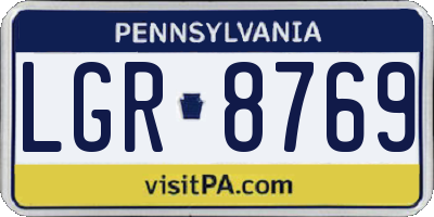 PA license plate LGR8769