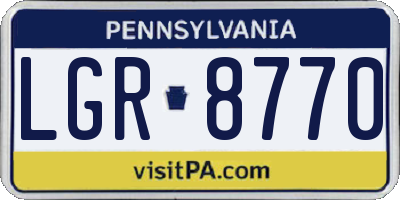 PA license plate LGR8770