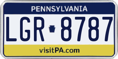 PA license plate LGR8787