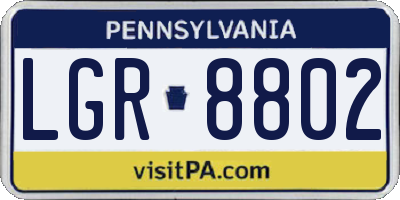 PA license plate LGR8802