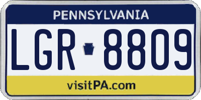 PA license plate LGR8809