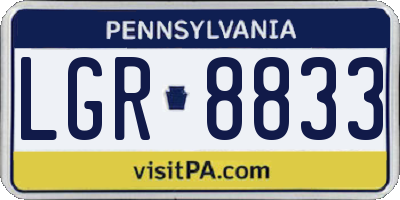 PA license plate LGR8833