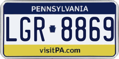 PA license plate LGR8869
