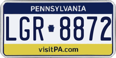 PA license plate LGR8872