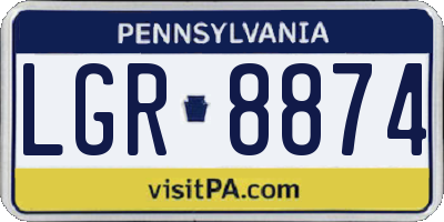 PA license plate LGR8874