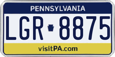 PA license plate LGR8875