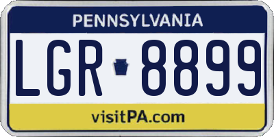 PA license plate LGR8899