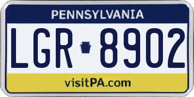 PA license plate LGR8902
