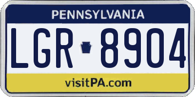 PA license plate LGR8904
