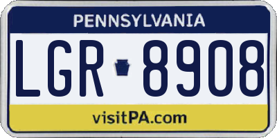 PA license plate LGR8908
