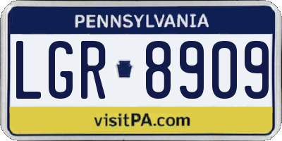 PA license plate LGR8909