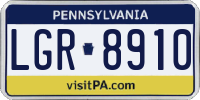 PA license plate LGR8910