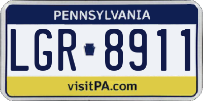 PA license plate LGR8911