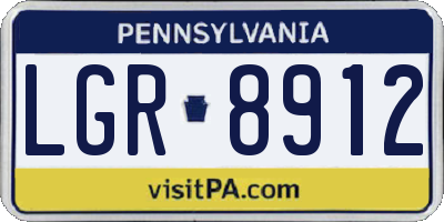 PA license plate LGR8912