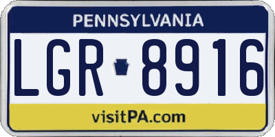 PA license plate LGR8916