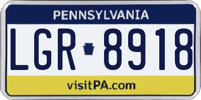 PA license plate LGR8918