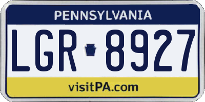 PA license plate LGR8927
