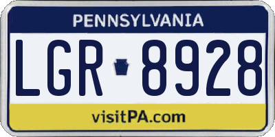 PA license plate LGR8928
