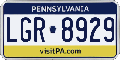 PA license plate LGR8929