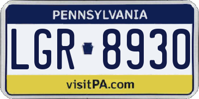 PA license plate LGR8930