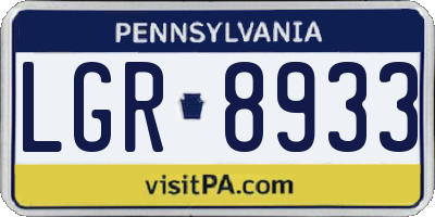 PA license plate LGR8933
