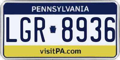 PA license plate LGR8936