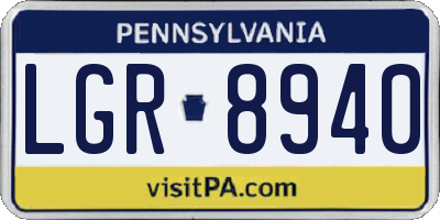 PA license plate LGR8940