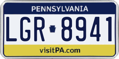 PA license plate LGR8941