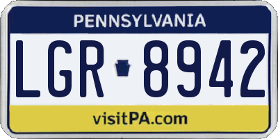 PA license plate LGR8942