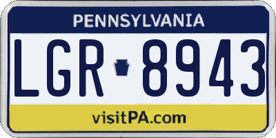 PA license plate LGR8943