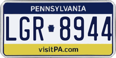 PA license plate LGR8944