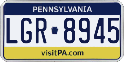 PA license plate LGR8945