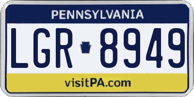 PA license plate LGR8949