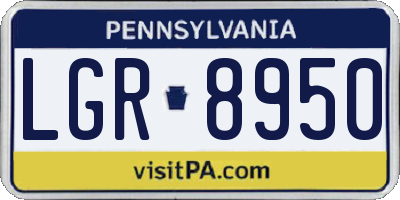 PA license plate LGR8950