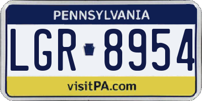 PA license plate LGR8954