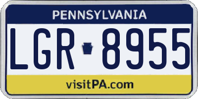 PA license plate LGR8955