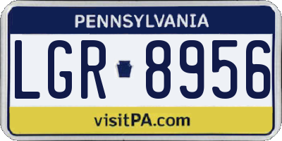 PA license plate LGR8956