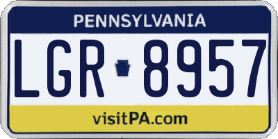 PA license plate LGR8957